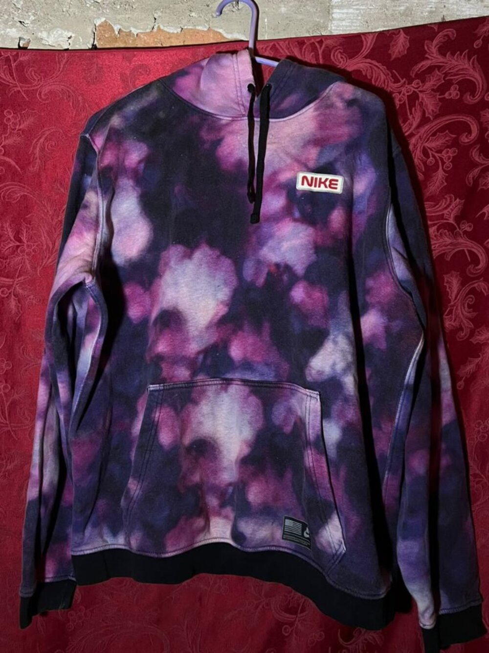 Nike Air Printed Fleece Pullover Hoodie Sweatshirt Size XL